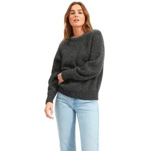 Everlane The Oversized Alpaca Crew - Heather Charcoal